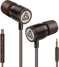 Ultra Wired Earbuds In-Ear Headphones, 5 Years Warranty, Earphones with Microphone, Noise Isolating Ear Buds, Memory Foam for Iphone, Samsung, School Students, Kids, Women, Small Ears - Brown