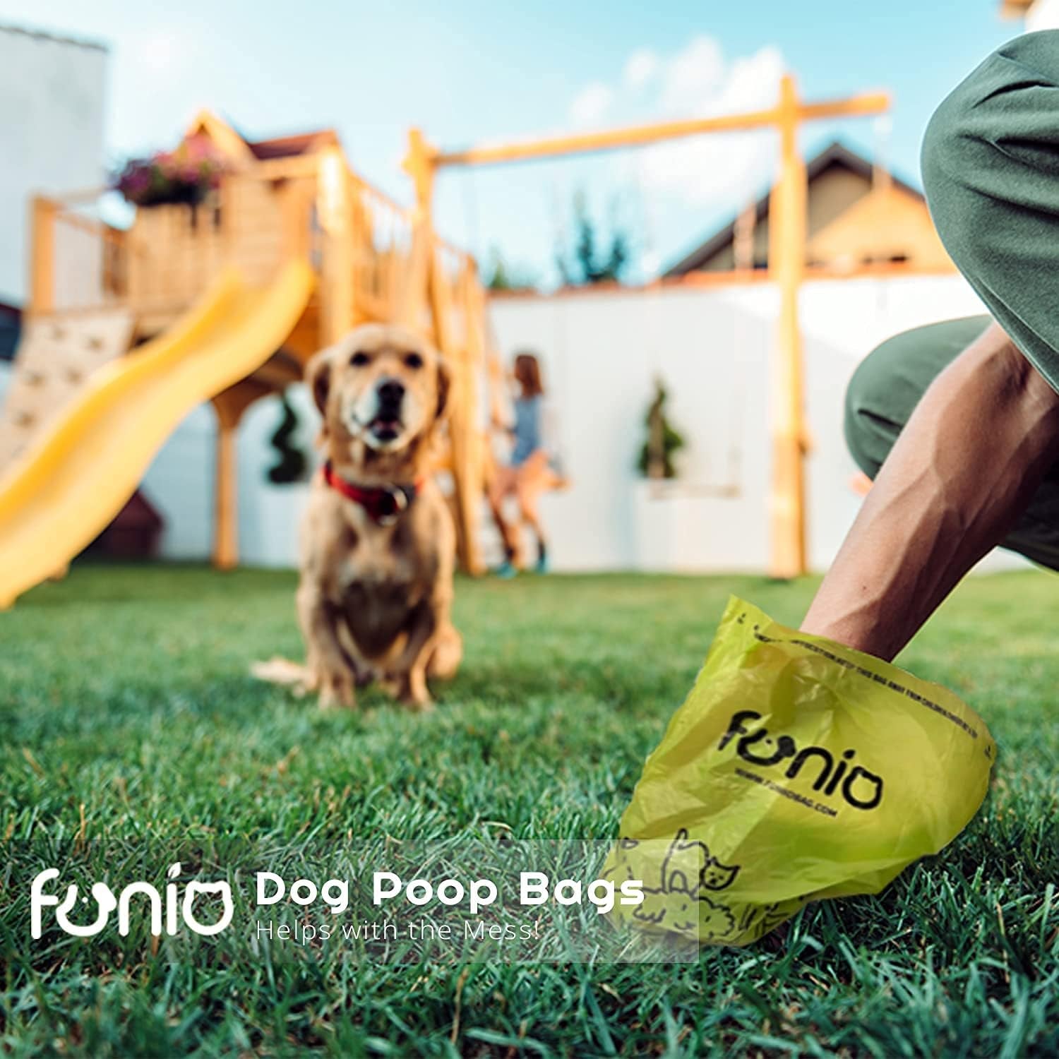 Funio Dog Poop Bags with Dispenser, Extra Thick Doggie Bags, Lavender Scented Pet Waste Bag, Biodegradable Poop Bag for Dogs (360 Bags, Green)