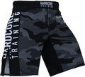 Night Camo 2.0 Fight Shorts Men'S Boxing MMA Combat BJJ Grappling Fitness Muay Thai Kickboxing No Gi (Xx-Large), Black Grey